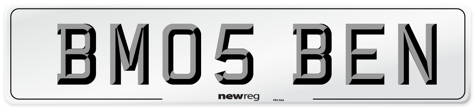 BM05 BEN Number Plate from New Reg